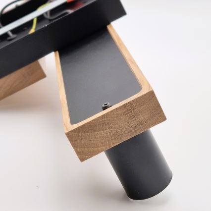 Κρεμαστό φωτιστικό οροφής  CORTINA 2xE27/15W/230V + 2xG9/5W/230V μαύρο/δρυς