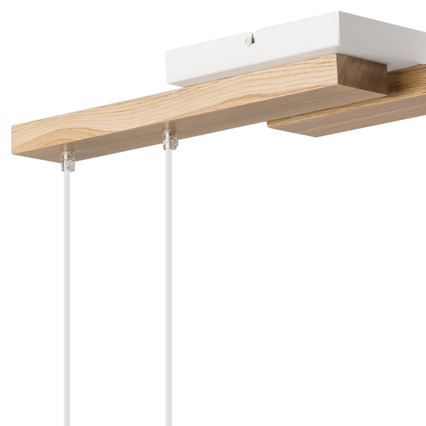 Κρεμαστό φωτιστικό οροφής  CORTINA 4xE27/15W/230V λευκό/δρυς