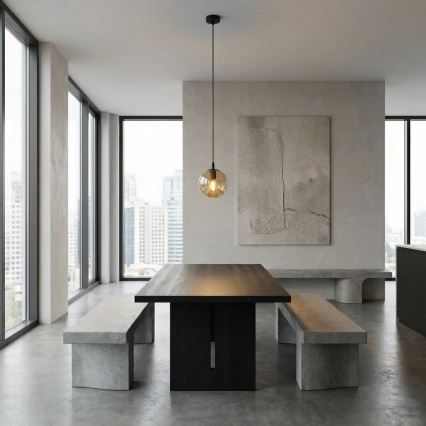 Κρεμαστό φωτιστικό οροφής COSMO 1xE14/10W/230V διάμετρος 14 cm μαύρο/μπεζ