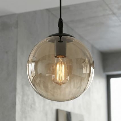 Κρεμαστό φωτιστικό οροφής COSMO 1xE14/10W/230V διάμετρος 14 cm μαύρο/μπεζ