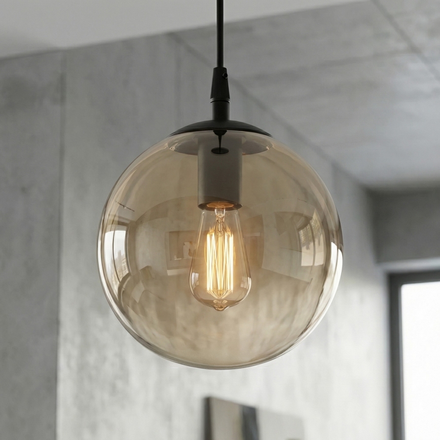 Κρεμαστό φωτιστικό οροφής COSMO 1xE14/10W/230V διάμετρος 14 cm μαύρο/μπεζ