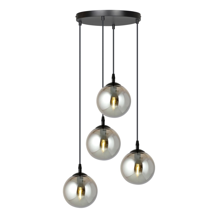 Κρεμαστό φωτιστικό οροφής COSMO 4xE14/10W/230V διάμετρος 40 cm μαύρο/γκρι