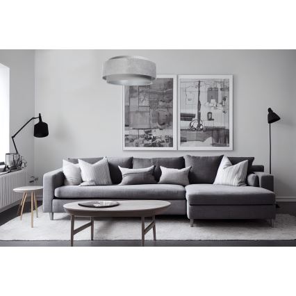 Κρεμαστό φωτιστικό οροφής DOBLO 1xE27/60W/230V δ. 60 cm γκρι/ασημί