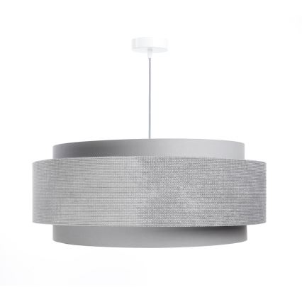 Κρεμαστό φωτιστικό οροφής DOBLO 1xE27/60W/230V δ. 60 cm γκρι/ασημί