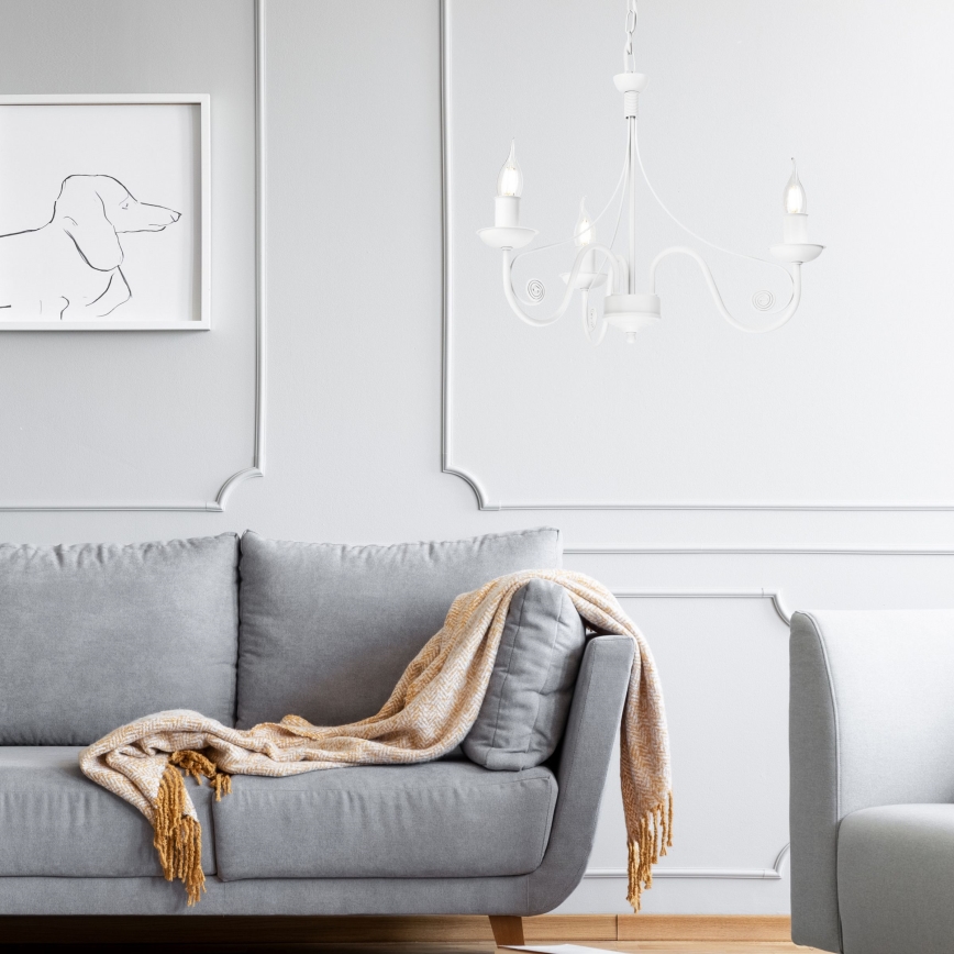 Κρεμαστό φωτιστικό οροφής DONATO 3xE14/40W/230V λευκό