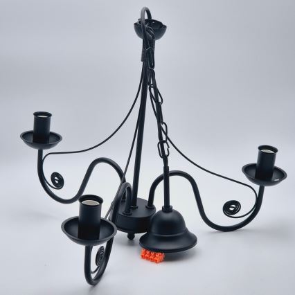 Κρεμαστό φωτιστικό οροφής DONATO 3xE14/40W/230V μαύρο