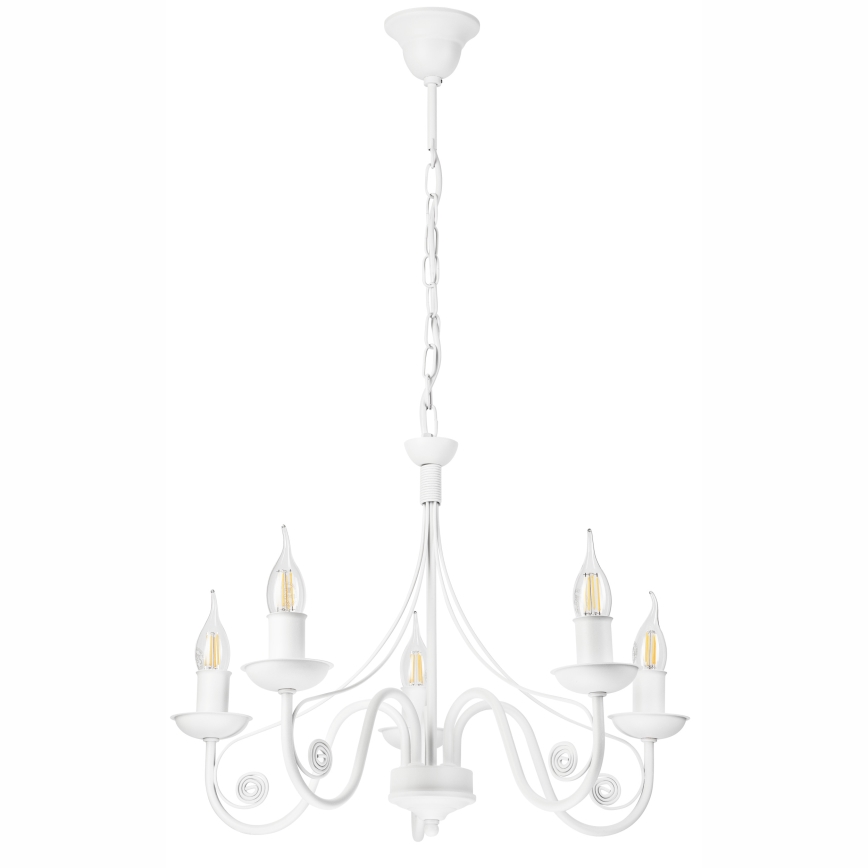 Κρεμαστό φωτιστικό οροφής DONATO 5xE14/40W/230V λευκό