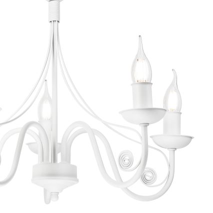 Κρεμαστό φωτιστικό οροφής DONATO 5xE14/40W/230V λευκό