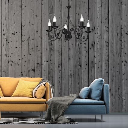 Κρεμαστό φωτιστικό οροφής DONATO 5xE14/40W/230V μαύρο