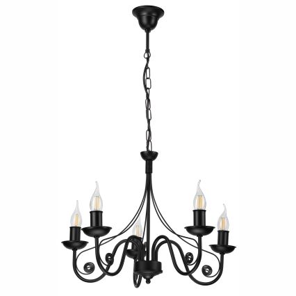 Κρεμαστό φωτιστικό οροφής DONATO 5xE14/40W/230V μαύρο