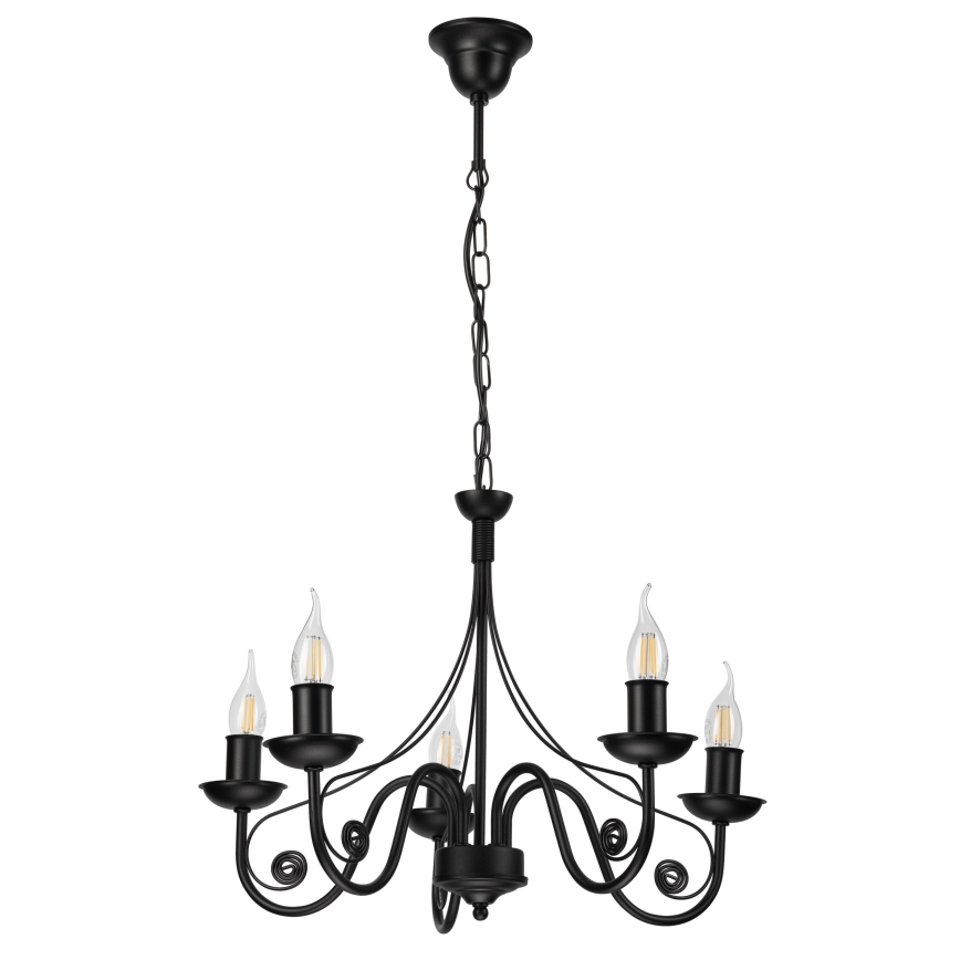 Κρεμαστό φωτιστικό οροφής DONATO 5xE14/40W/230V μαύρο