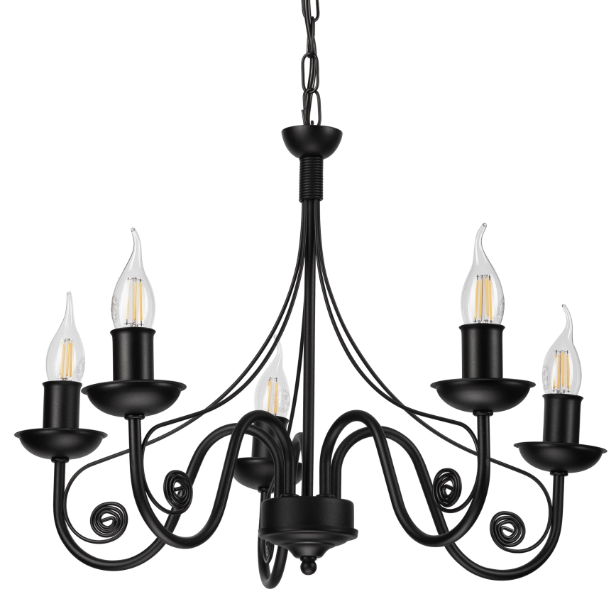 Κρεμαστό φωτιστικό οροφής DONATO 5xE14/40W/230V μαύρο