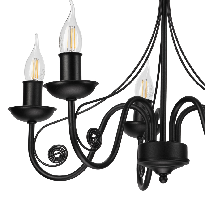 Κρεμαστό φωτιστικό οροφής DONATO 5xE14/40W/230V μαύρο