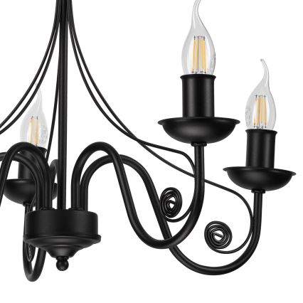 Κρεμαστό φωτιστικό οροφής DONATO 5xE14/40W/230V μαύρο