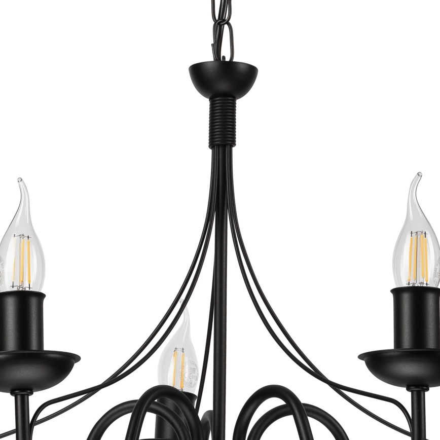 Κρεμαστό φωτιστικό οροφής DONATO 5xE14/40W/230V μαύρο