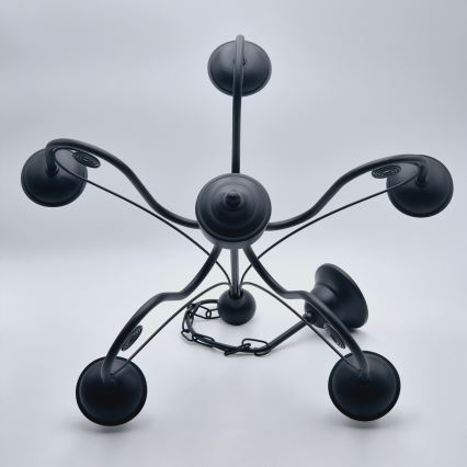 Κρεμαστό φωτιστικό οροφής DONATO 5xE14/40W/230V μαύρο