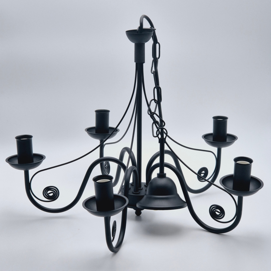 Κρεμαστό φωτιστικό οροφής DONATO 5xE14/40W/230V μαύρο