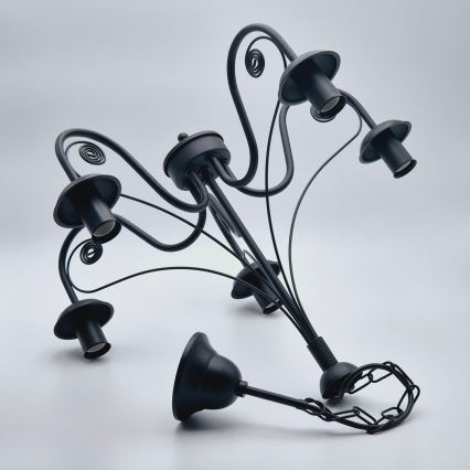 Κρεμαστό φωτιστικό οροφής DONATO 5xE14/40W/230V μαύρο