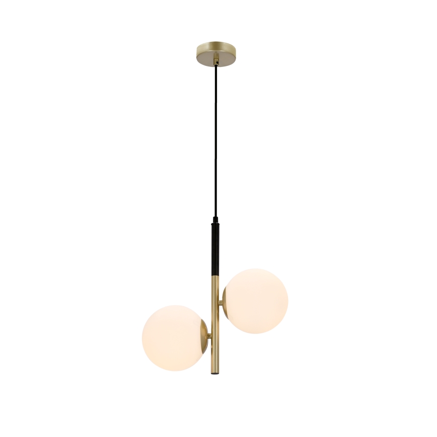 Κρεμαστό φωτιστικό οροφής DUO 2xE14/40W/230V χρυσαφί/μαύρο