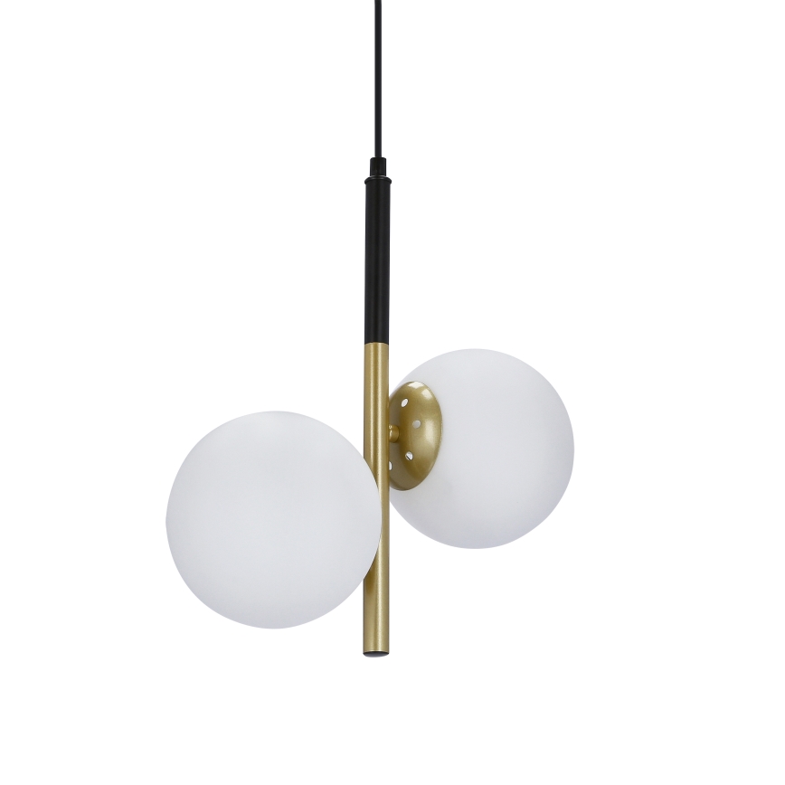 Κρεμαστό φωτιστικό οροφής DUO 2xE14/40W/230V χρυσαφί/μαύρο