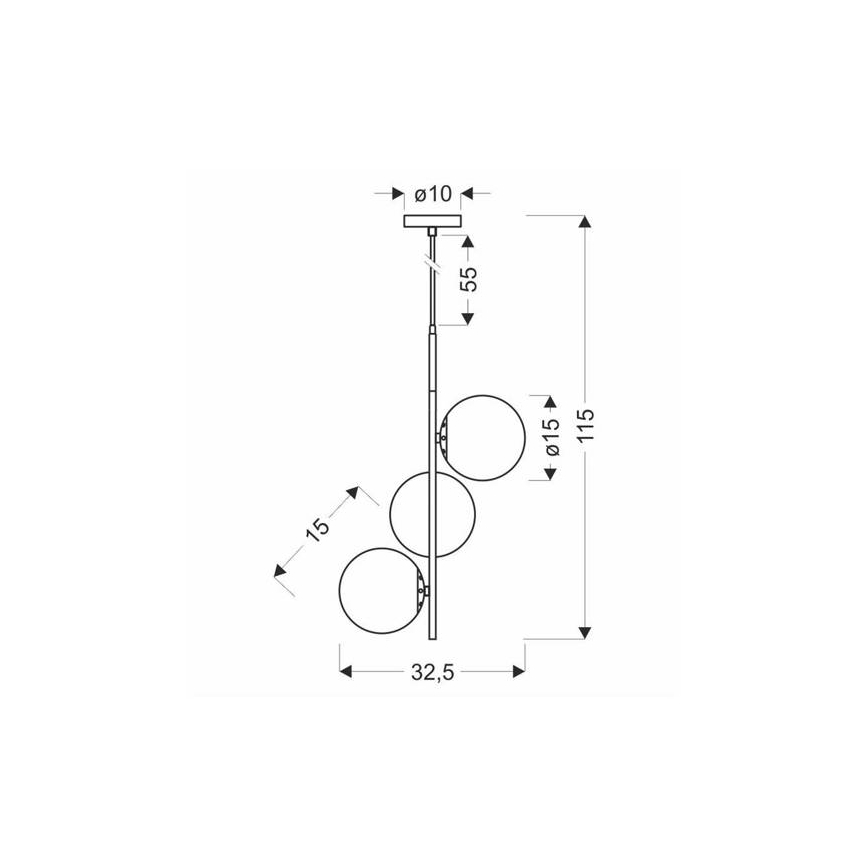 Κρεμαστό φωτιστικό οροφής DUO 3xE14/40W/230V χρυσαφί/μαύρο