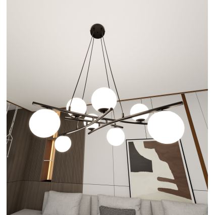 Κρεμαστό φωτιστικό οροφής ESSA 8xE14/10W/230V μαύρο/λευκό