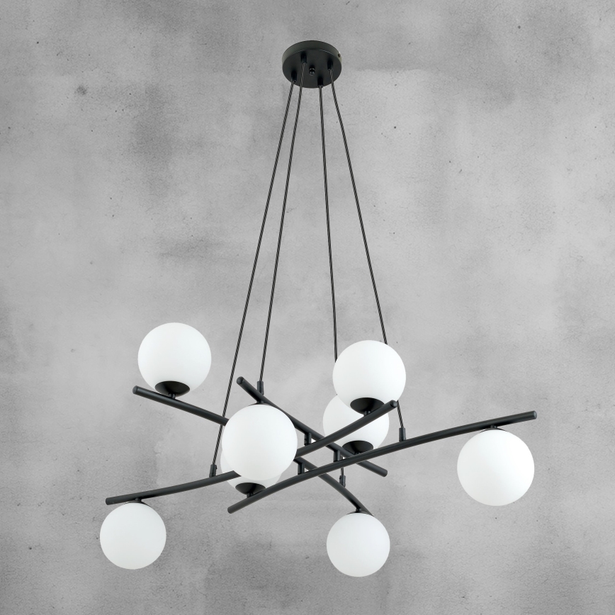 Κρεμαστό φωτιστικό οροφής ESSA 8xE14/10W/230V μαύρο/λευκό