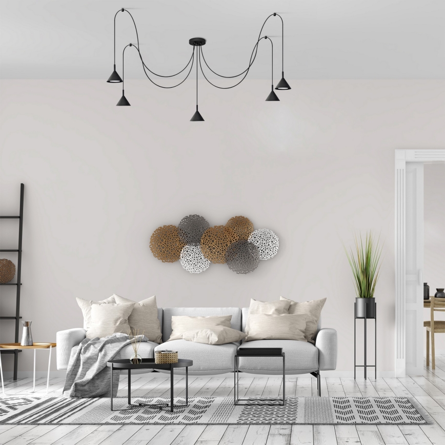 Κρεμαστό φωτιστικό οροφής ETNA LONG 5xGX53/15W/230V spider μαύρο