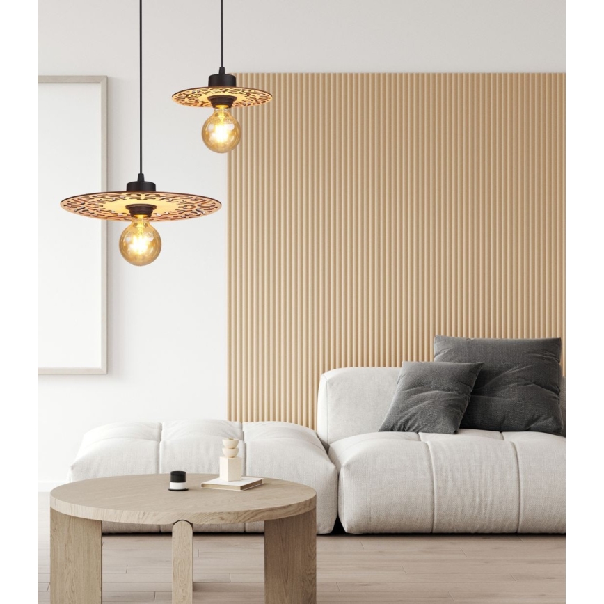 Κρεμαστό φωτιστικό οροφής FALCO 1xE27/60W/230V διάμετρος 20 cm μπεζ