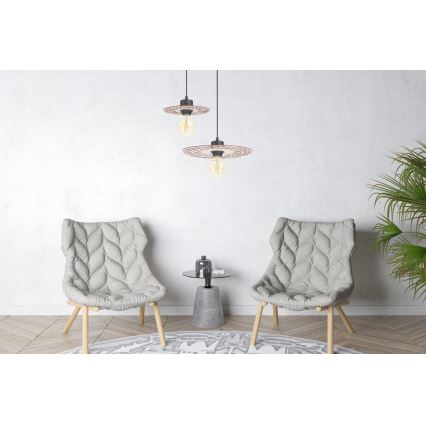 Κρεμαστό φωτιστικό οροφής FALCO 1xE27/60W/230V διάμετρος 20 cm μπεζ