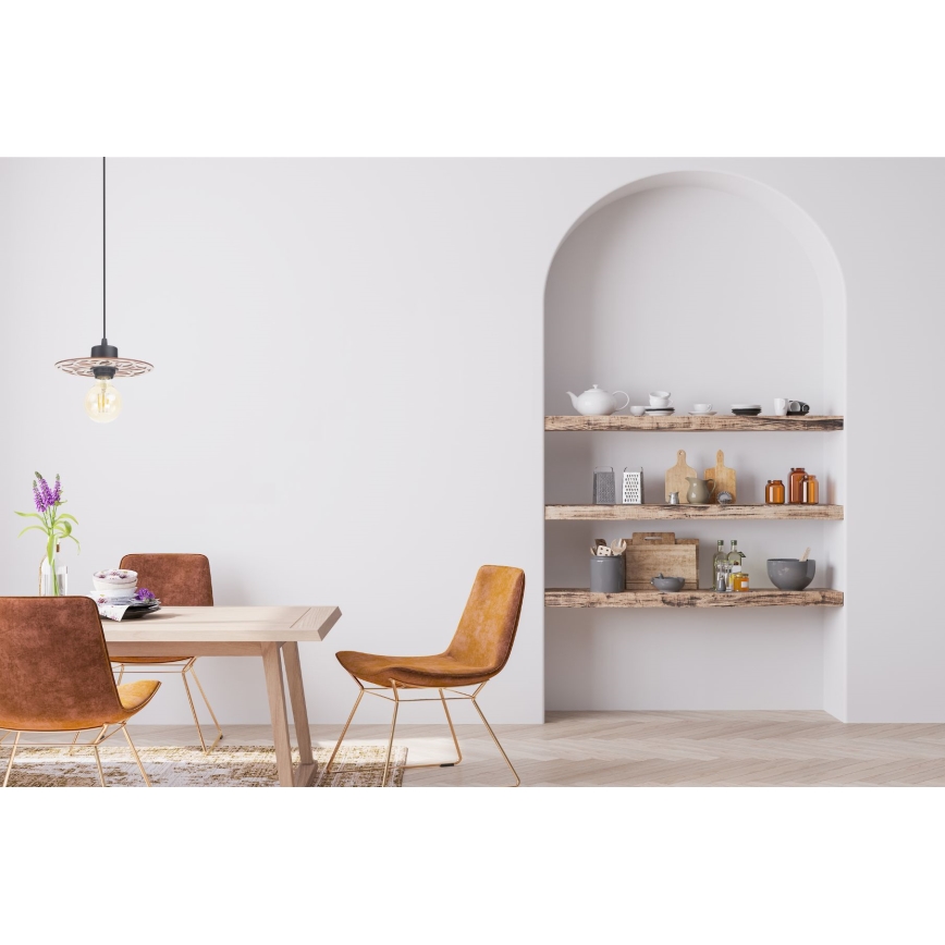 Κρεμαστό φωτιστικό οροφής FALCO 1xE27/60W/230V διάμετρος 20 cm μπεζ