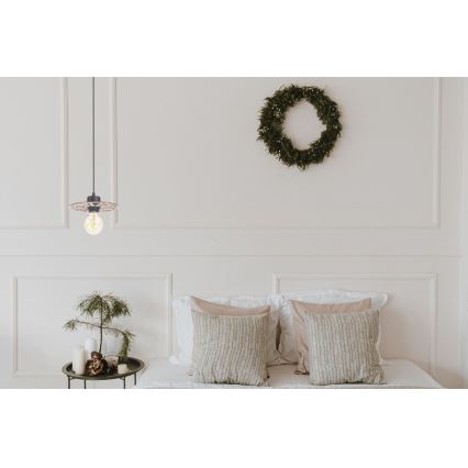 Κρεμαστό φωτιστικό οροφής FALCO 1xE27/60W/230V διάμετρος 20 cm μπεζ