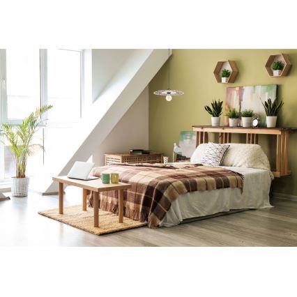 Κρεμαστό φωτιστικό οροφής FALCO 1xE27/60W/230V διάμετρος 30 cm μπεζ