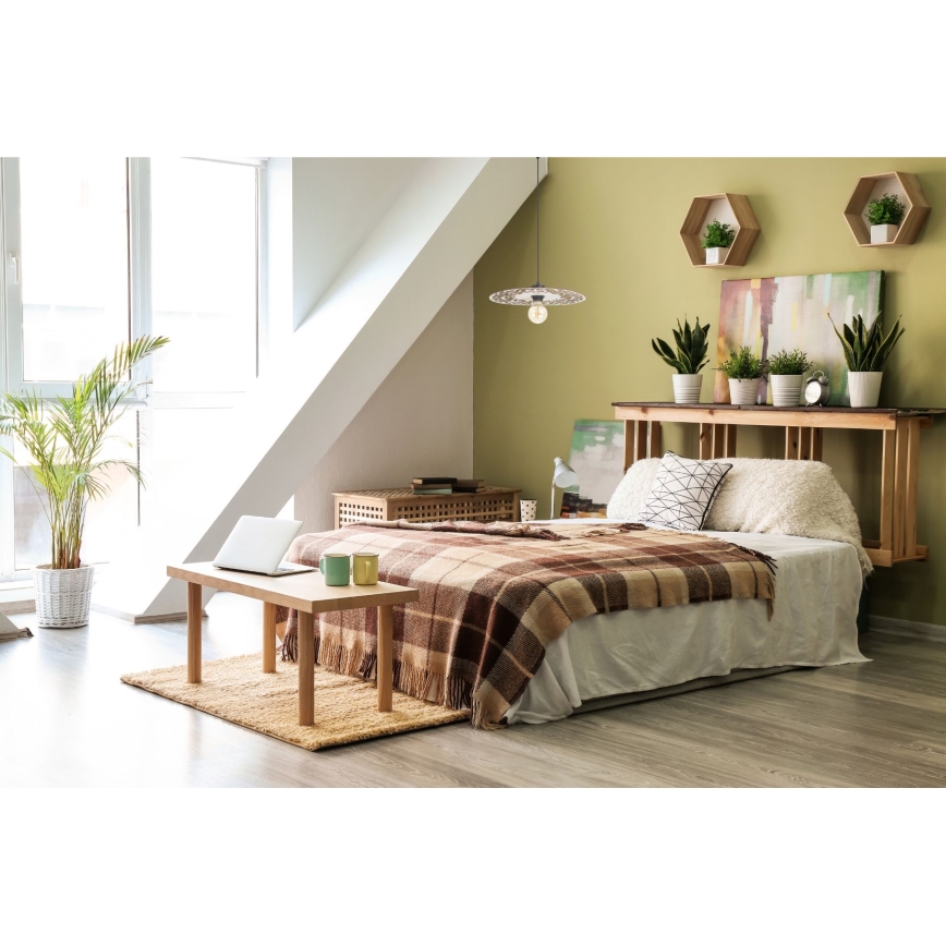 Κρεμαστό φωτιστικό οροφής FALCO 1xE27/60W/230V διάμετρος 30 cm μπεζ