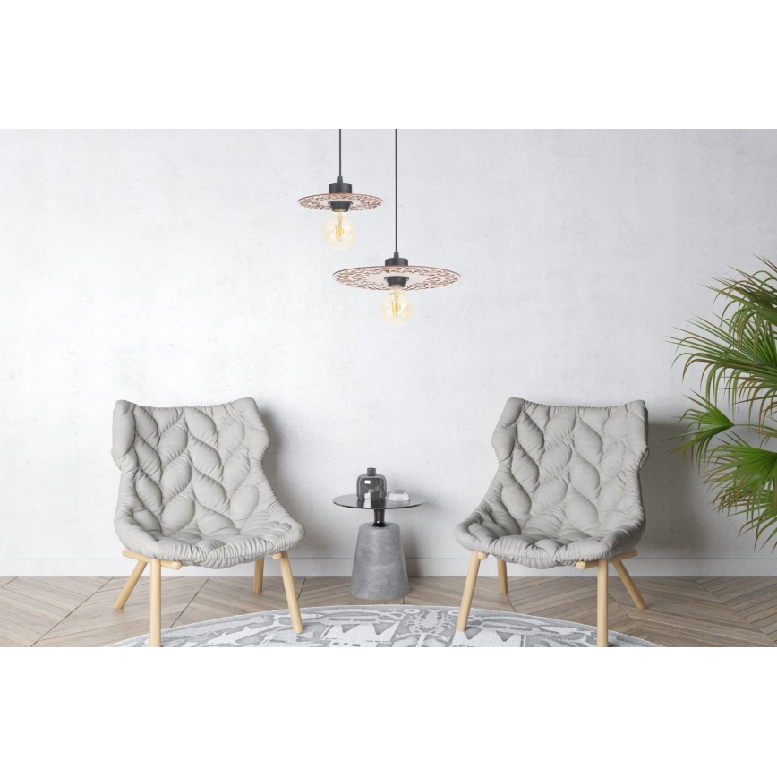 Κρεμαστό φωτιστικό οροφής FALCO 1xE27/60W/230V διάμετρος 30 cm μπεζ