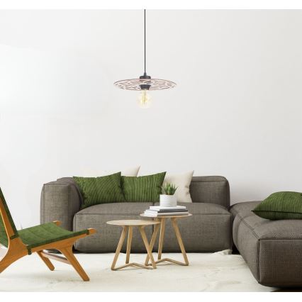 Κρεμαστό φωτιστικό οροφής FALCO 1xE27/60W/230V διάμετρος 30 cm μπεζ