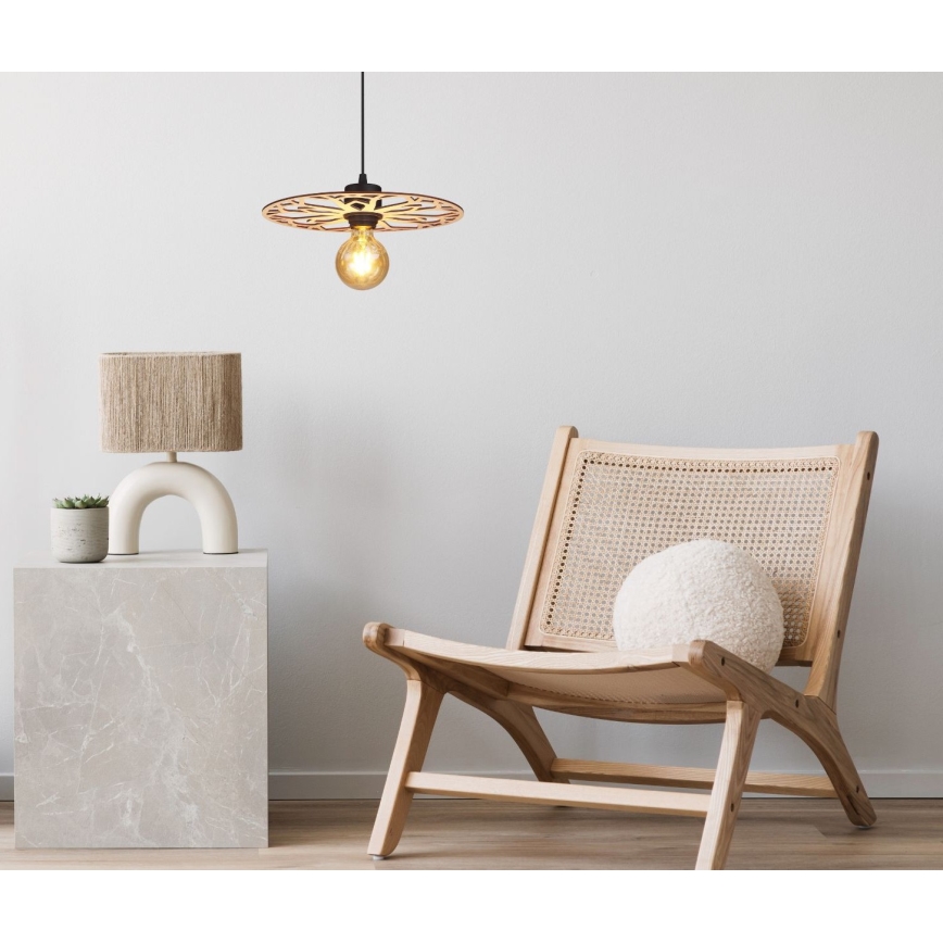 Κρεμαστό φωτιστικό οροφής FALCO 1xE27/60W/230V διάμετρος 30 cm μπεζ