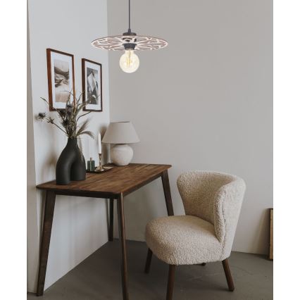 Κρεμαστό φωτιστικό οροφής FALCO 1xE27/60W/230V διάμετρος 30 cm μπεζ