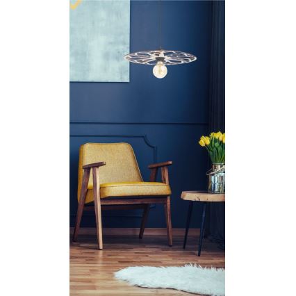 Κρεμαστό φωτιστικό οροφής FALCO 1xE27/60W/230V διάμετρος 30 cm μπεζ