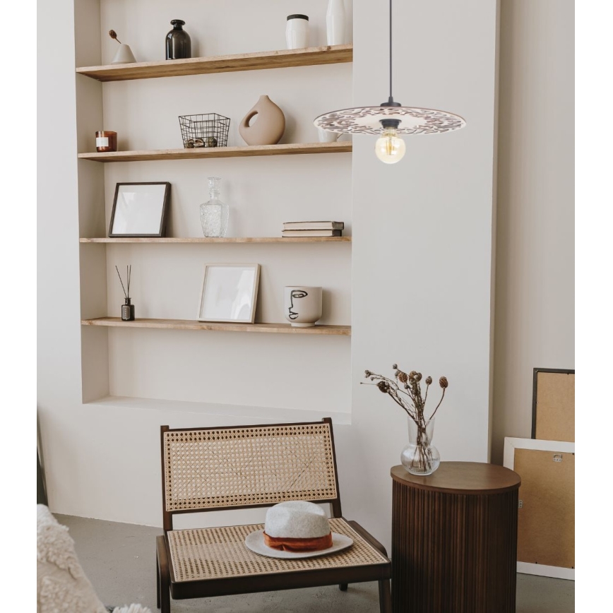 Κρεμαστό φωτιστικό οροφής FALCO 1xE27/60W/230V διάμετρος 40 cm μπεζ