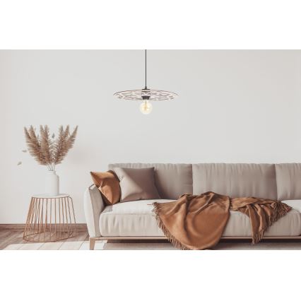 Κρεμαστό φωτιστικό οροφής FALCO 1xE27/60W/230V διάμετρος 40 cm μπεζ