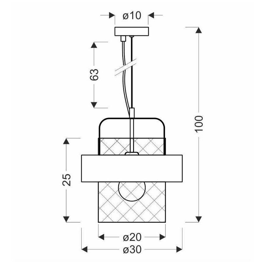 Κρεμαστό φωτιστικό οροφής  FIBA 1xE27/60W/230V ασημί/μαύρο