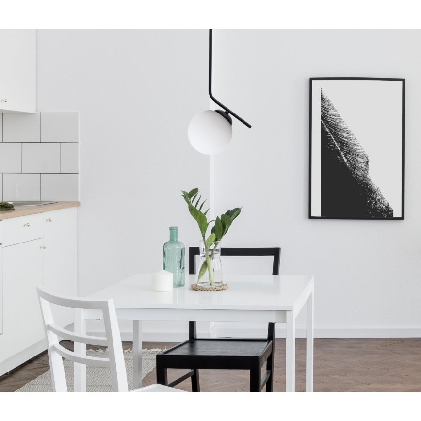 Κρεμαστό φωτιστικό οροφής FIRA 1xE27/60W/230V μαύρο