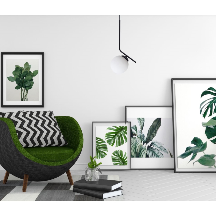 Κρεμαστό φωτιστικό οροφής FIRA 1xE27/60W/230V μαύρο