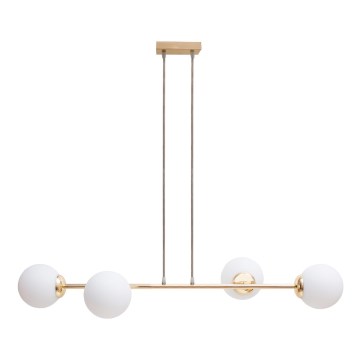 Κρεμαστό φωτιστικό οροφής FIRA 4xE27/60W/230V χρυσό