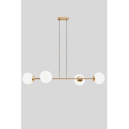 Κρεμαστό φωτιστικό οροφής FIRA 4xE27/60W/230V χρυσό