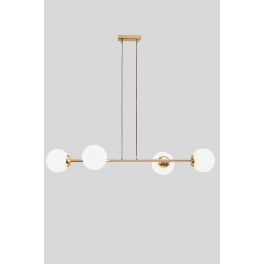 Κρεμαστό φωτιστικό οροφής FIRA 4xE27/60W/230V χρυσό