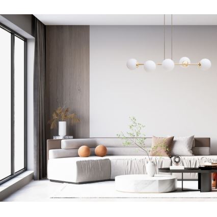 Κρεμαστό φωτιστικό οροφής FIRA 5xE27/60W/230V μαύρο