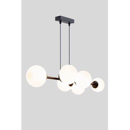 Κρεμαστό φωτιστικό οροφής FIRA 5xE27/60W/230V μαύρο