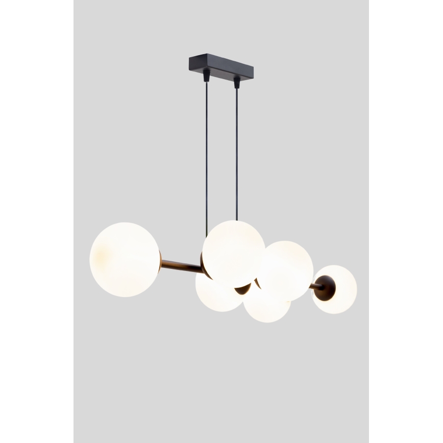 Κρεμαστό φωτιστικό οροφής FIRA 5xE27/60W/230V μαύρο